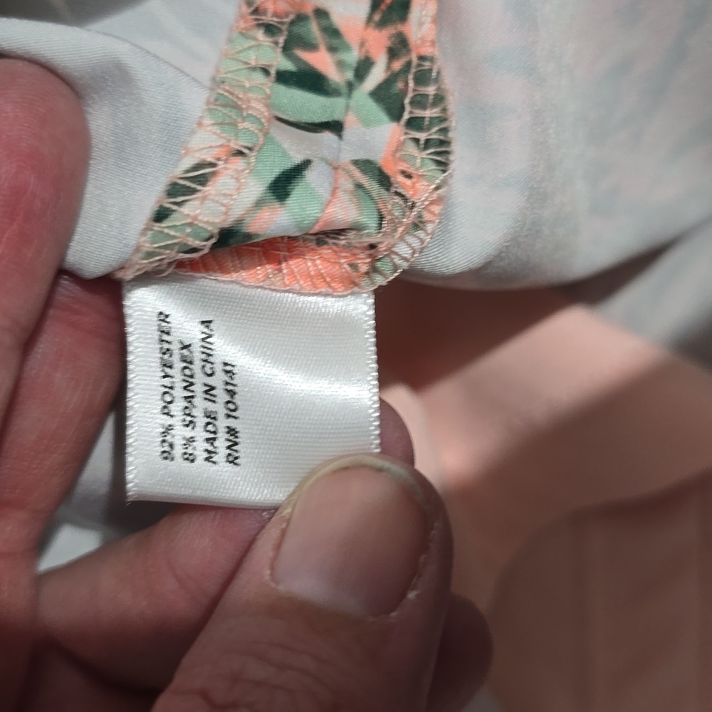 Lady Hagan skirt with built-in shorts peach and green pattern size 10 - Picture 7 of 11